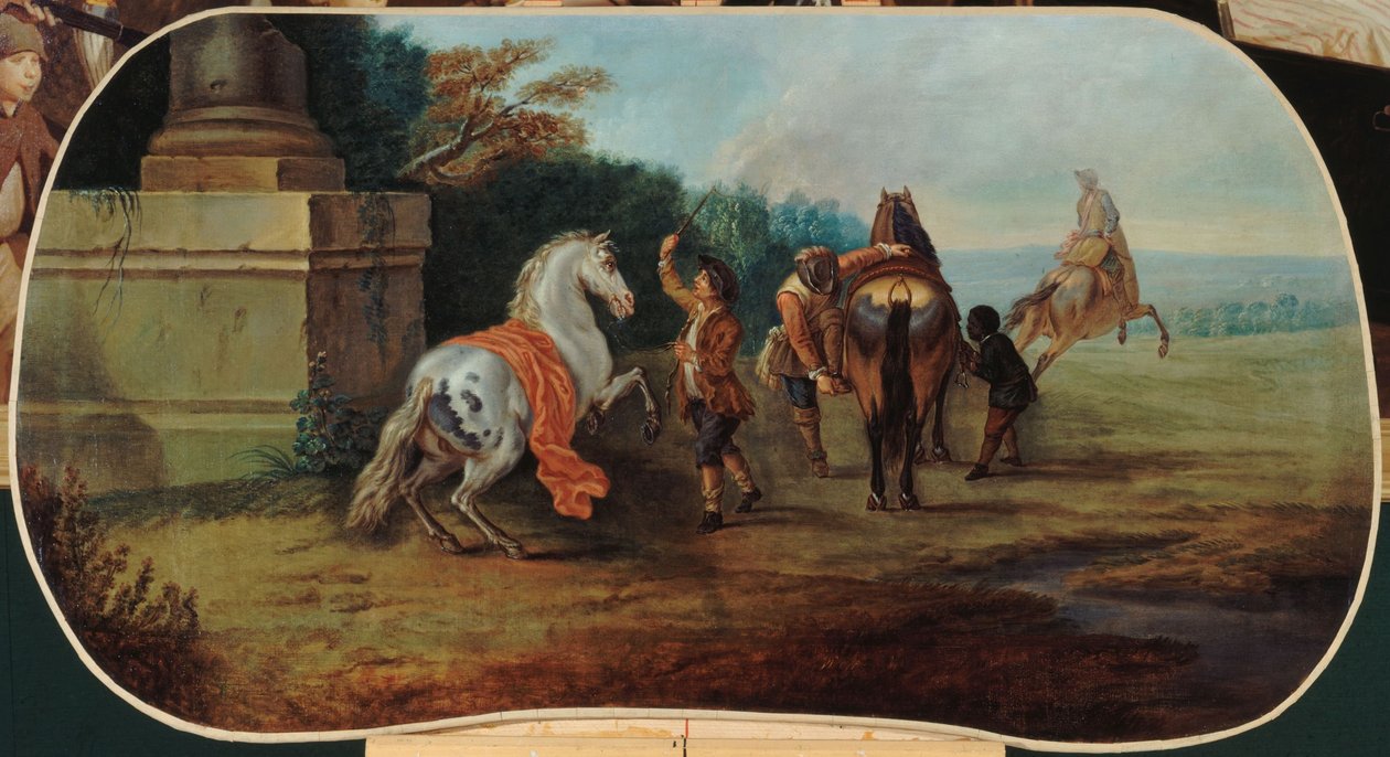 Das Baden der Pferde, zwischen 1701 und 1800 von Unknown artist