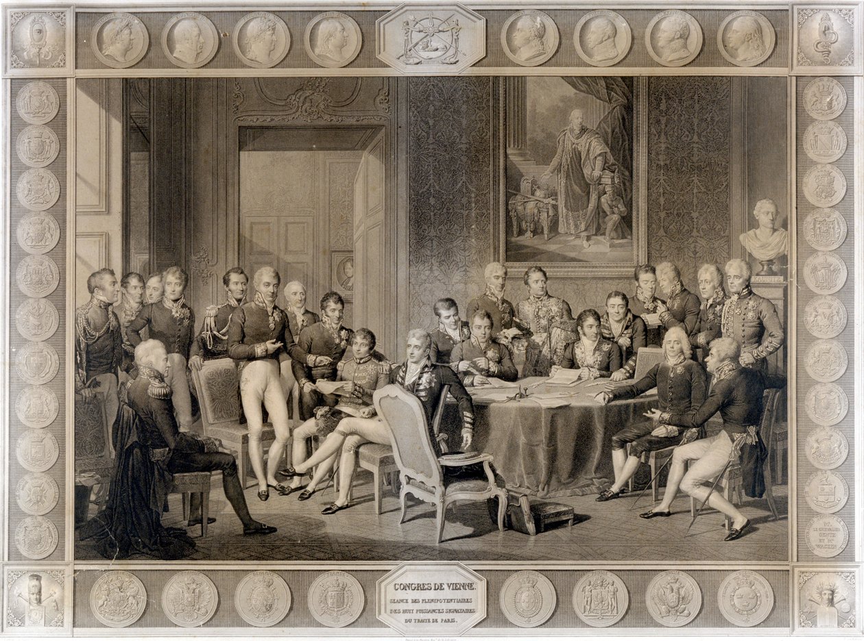 Der Wiener Kongress. Der Wiener Kongress von 1815. Alexander I., Zar; H.R.Stewart, Castlereagh; Franz I., Kaiser von Österreich; Friedrich Wilhelm III., König von Preußen; Karl August, Prinz von Hardenberg; Wilhelm von Humboldt von Unknown artist