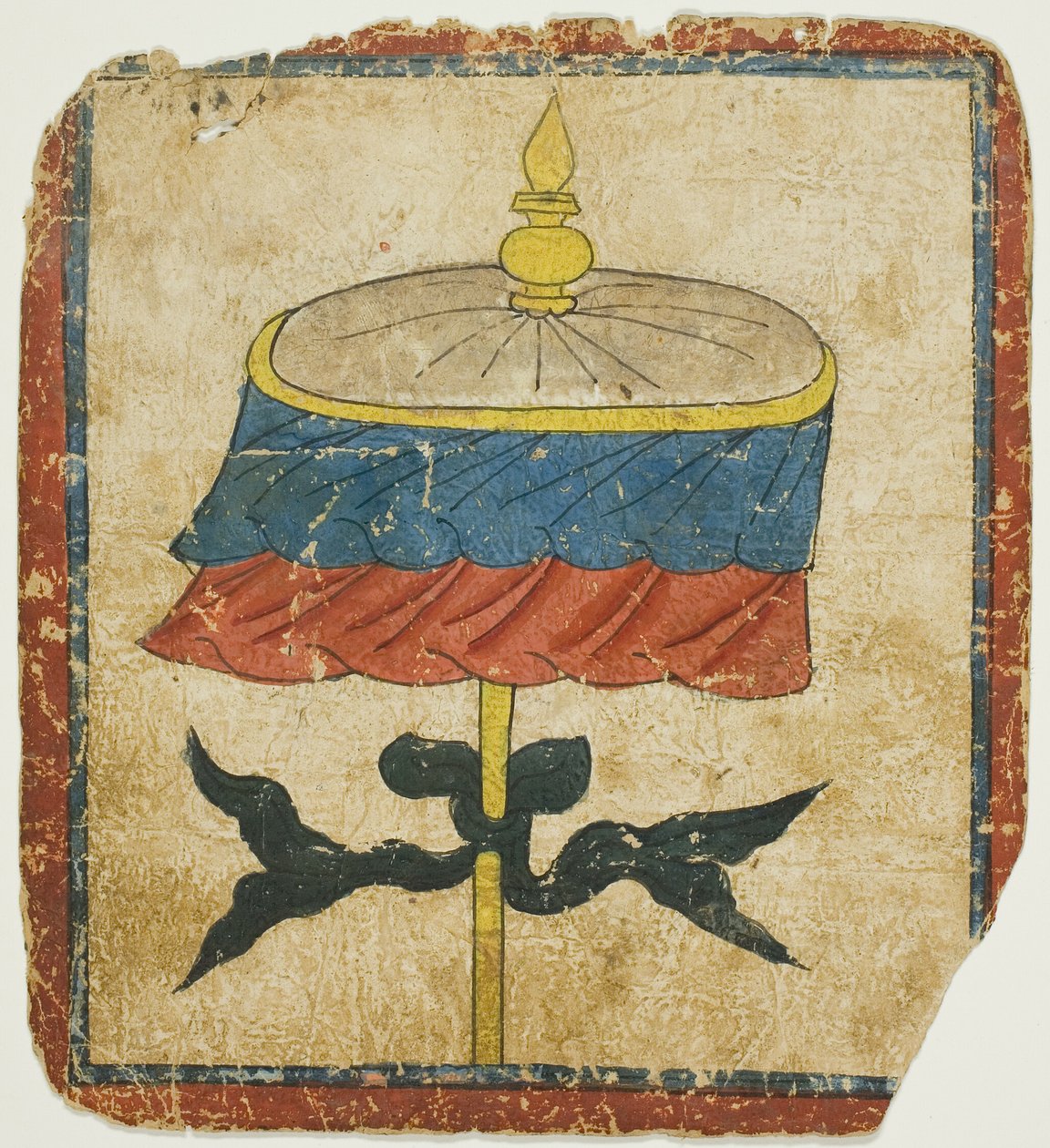 Der Sonnenschirm (chatra), aus einem Satz von Initiationskarten (Tsakali) von Unknown artist