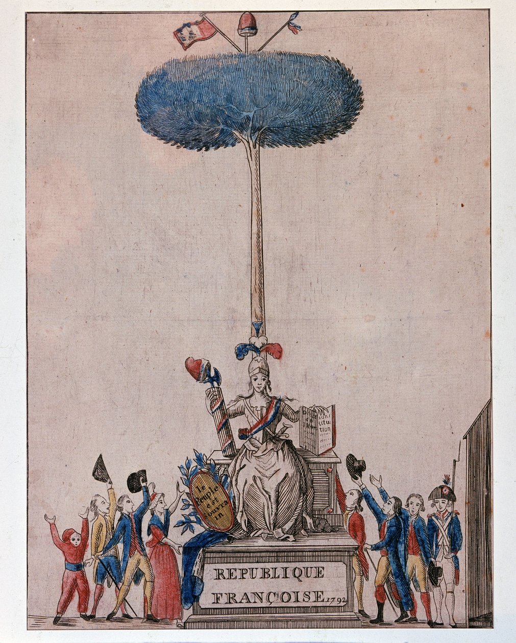 Das Volk ist souverän - Allegorie der Französischen Republik und Baum der Freiheit von Unknown artist