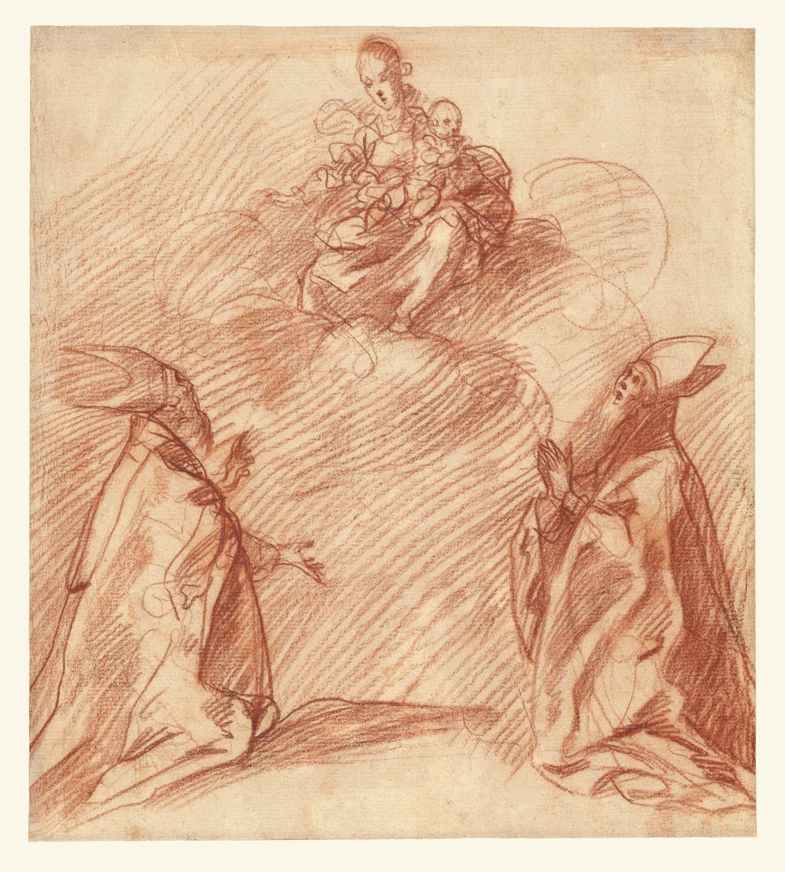 Die Jungfrau und das Kind erscheinen zwei Bischöfen von Unknown artist