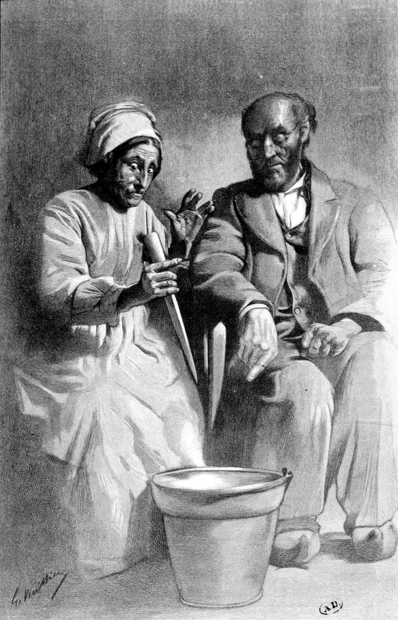 Die Verzauberung durch das Spiegelbild - Lithographie, Ende 19. Jahrhundert von Unknown artist