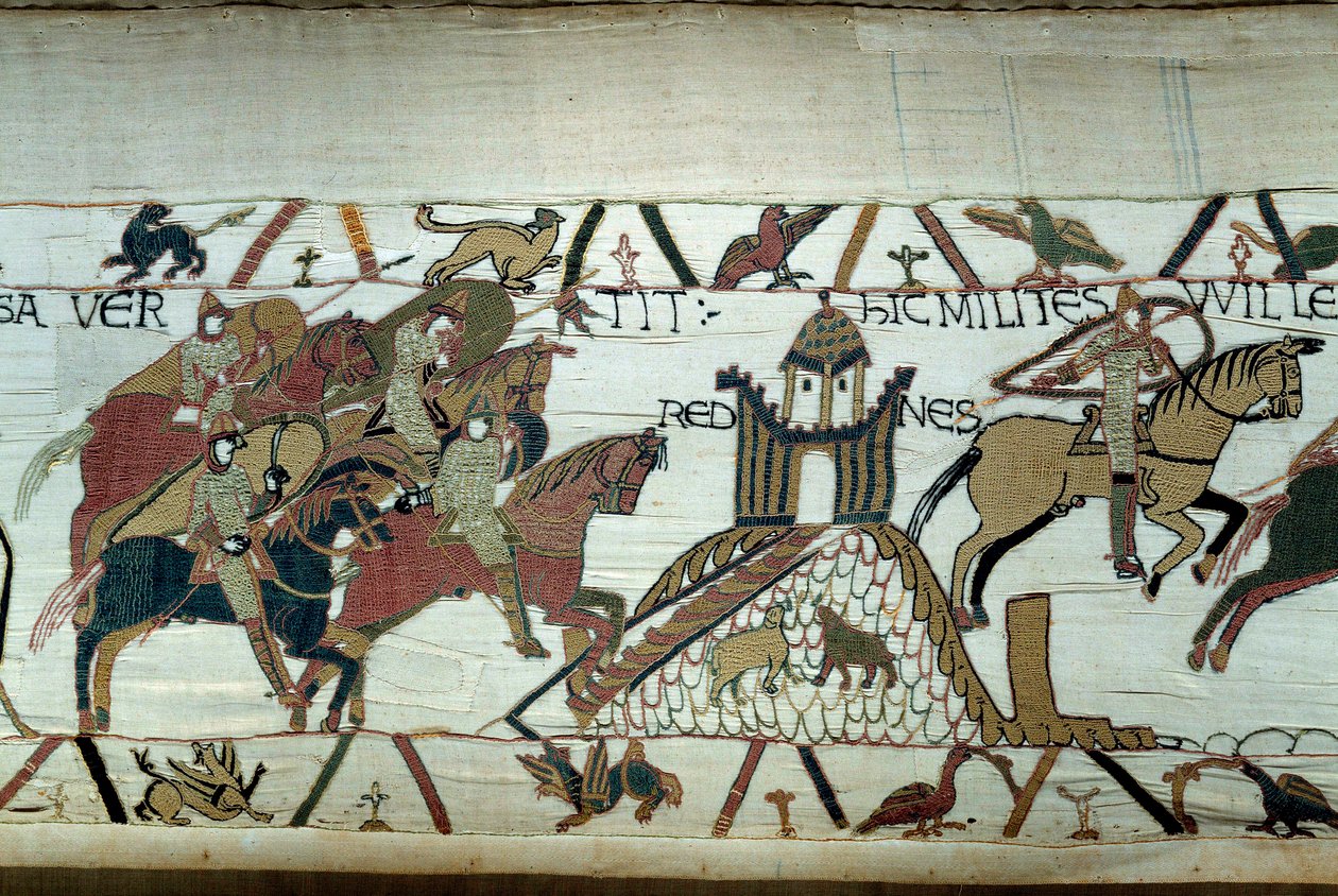 Die Eroberung der Bretagne durch den Herzog der Normandie Wilhelm den Eroberer: die Eroberung von Rennes (Detail) von Unknown artist