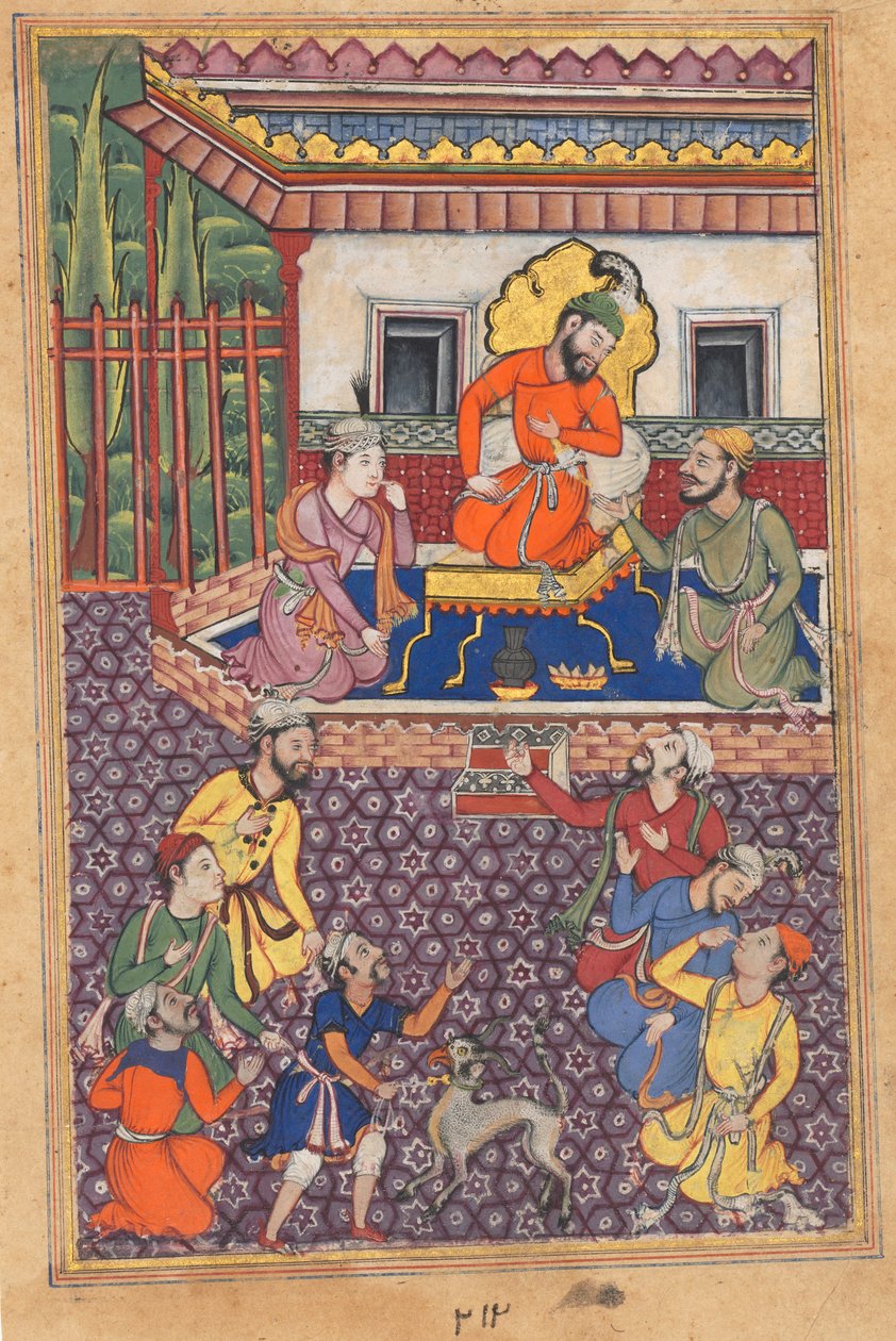 Der Hof des Raja von Ujjain, aus einem Tuti-nama (Geschichten eines Papageis): Sechsundvierzigste Nacht von Unknown artist