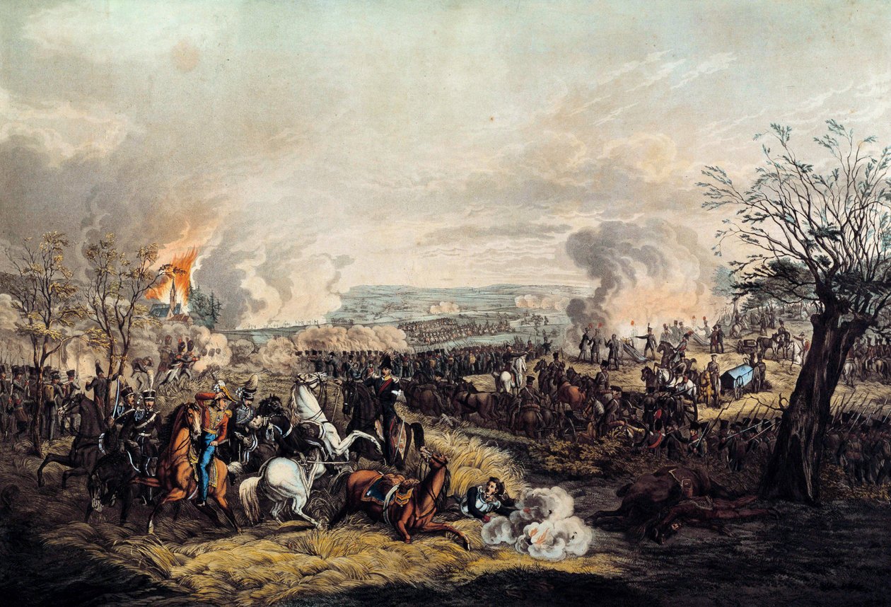 Der Tod von Herzog Friedrich Wilhelm von Braunschweig (1771-1815) in der Schlacht von Quatre Bras am 16.06.1815 von Unknown artist