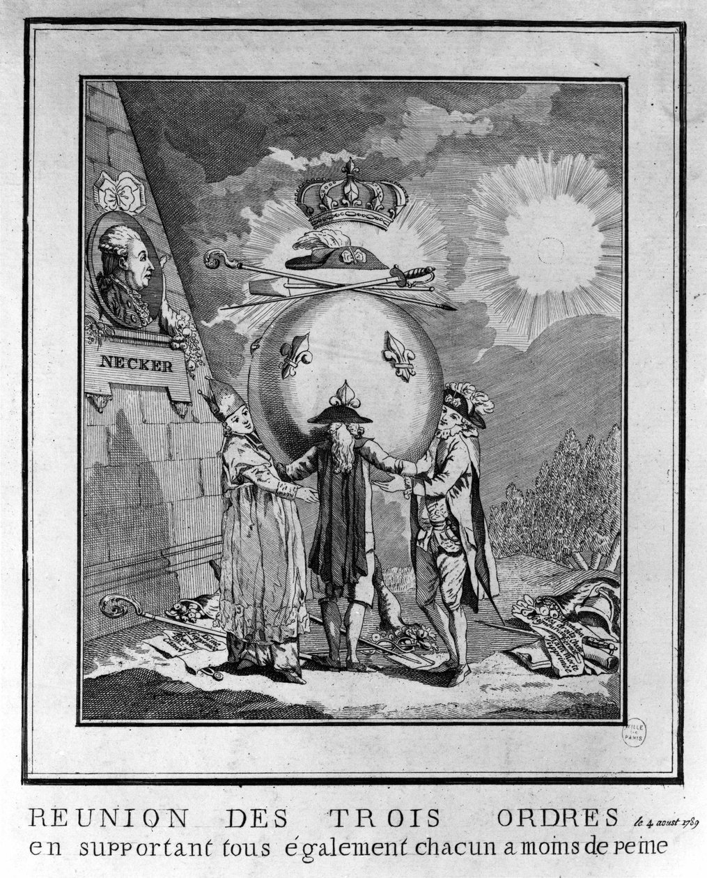 Das Treffen der drei Stände, 4. August von Unknown artist