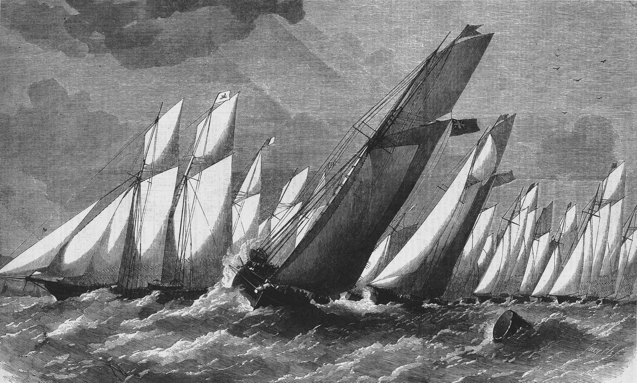Das ozeanische Rennen des Royal Victoria Yacht Club im Jahr 1868 von Unknown artist