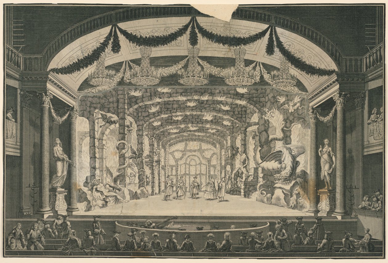 Theaterinnenraum mit Aufführung von Unknown artist