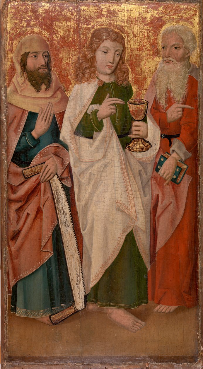 Drei Apostel mit Kreuzschneider, Kelch und Buch von Unknown artist
