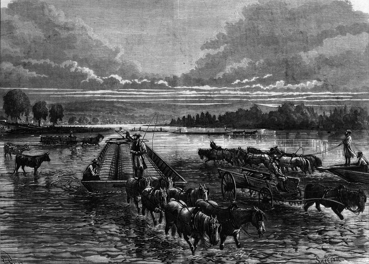 Transport von Ölfässern nach Oil Creek, Pennsylvania, USA von Unknown artist