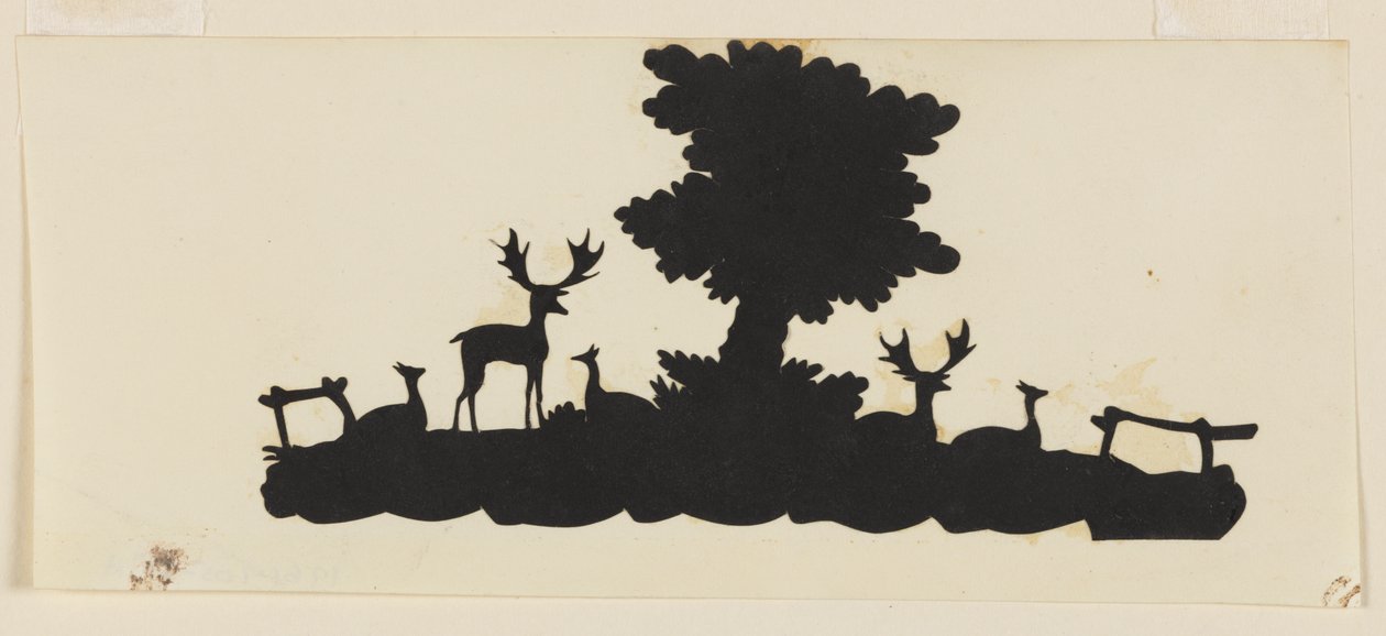 Baum mit Hirschen und Rehen von Unknown artist