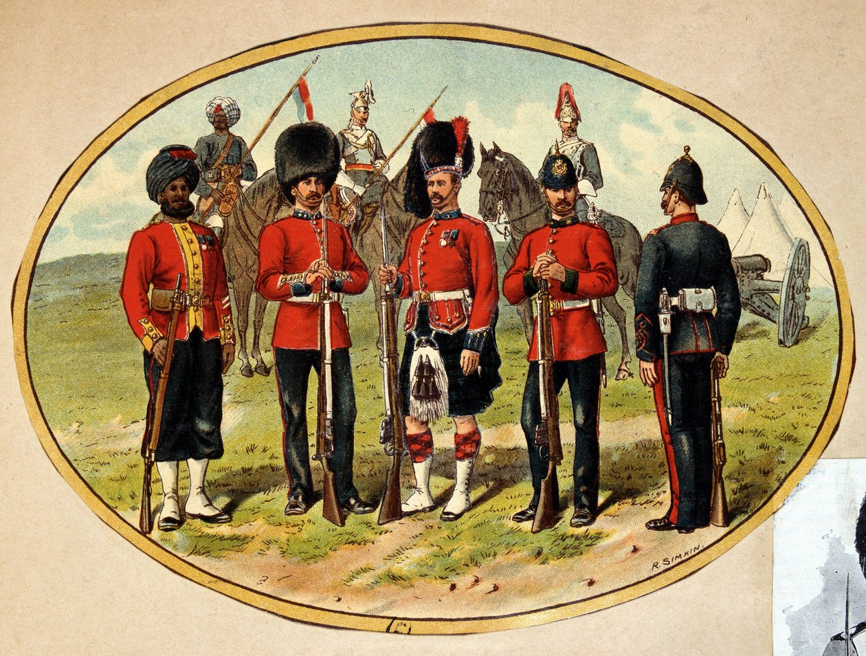 Typen der britischen Armee, ca. 1890 von Unknown artist