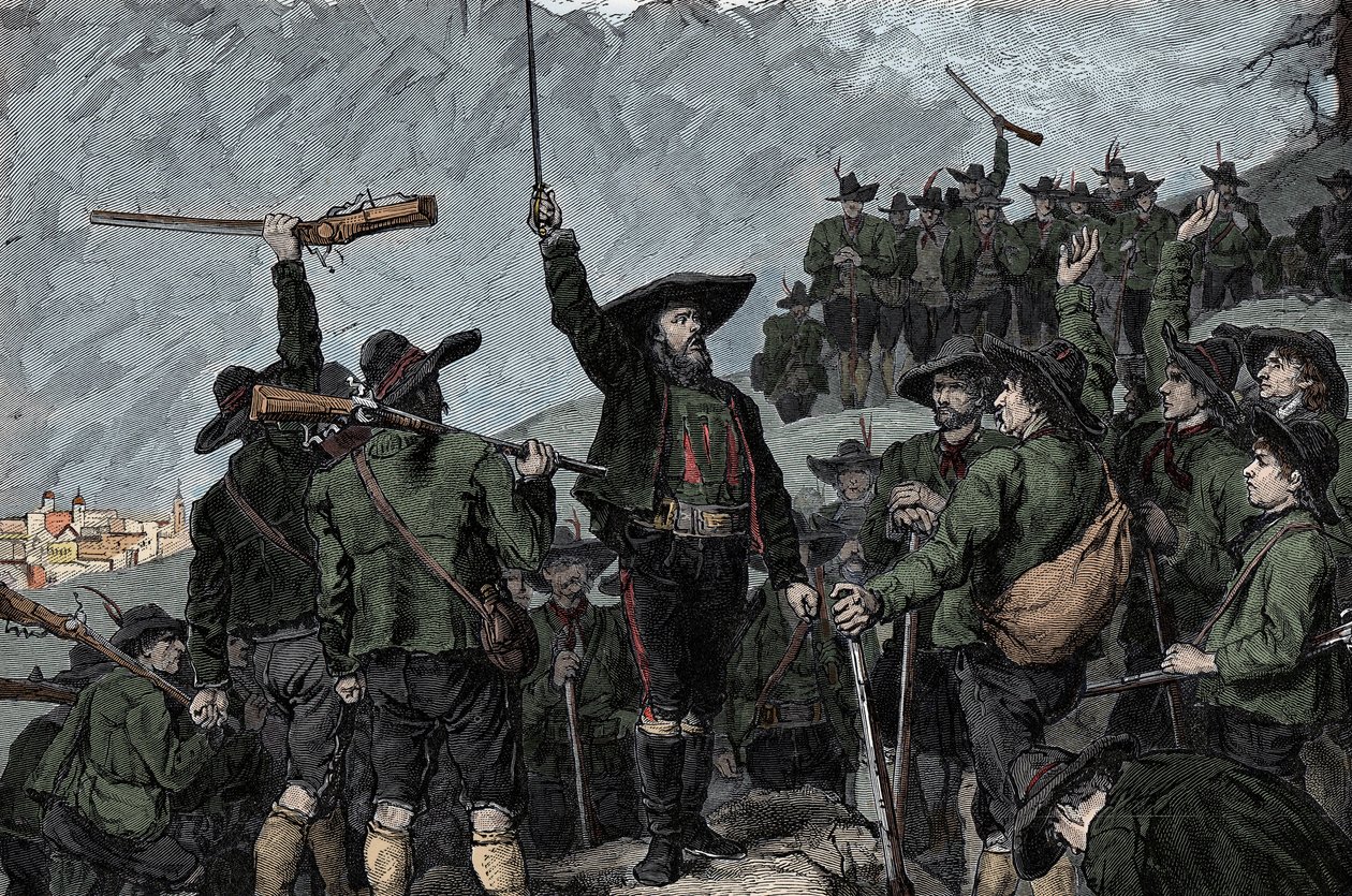 Tiroler Patriot Andreas Hofer (1767-1810) - Aufstand von Tirol (Tiroler) 1809: Der Tiroler Patriot Andreas Hofer von Unknown artist
