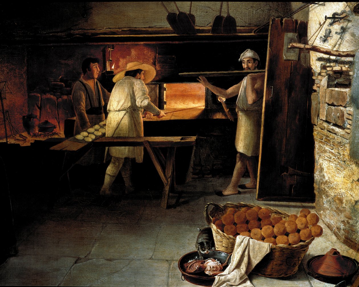 Ansicht aus dem Inneren einer Bäckerei. Anonymes Gemälde des 18. Jahrhunderts von Unknown artist