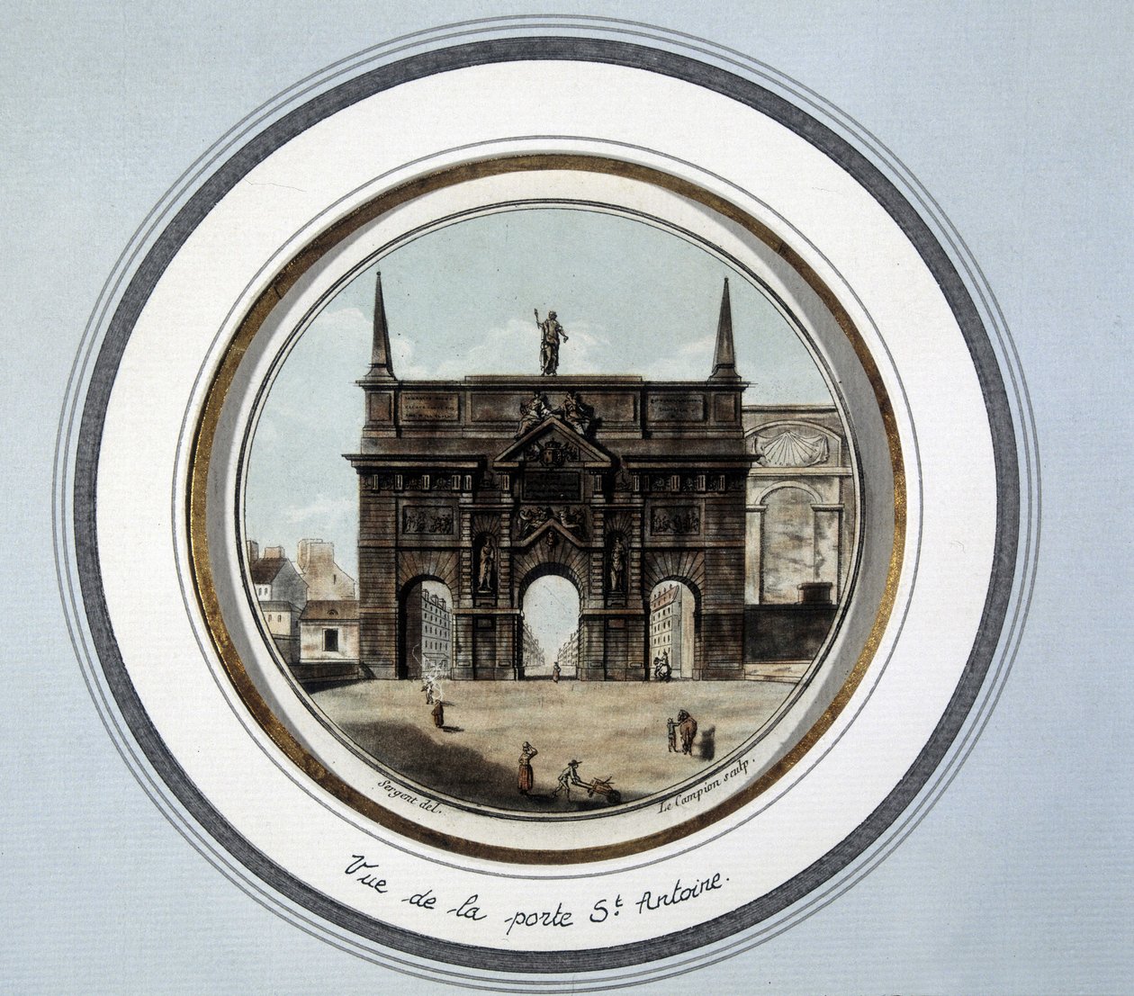 Ansicht der St. Antoine-Tür - Gravur von Unknown artist