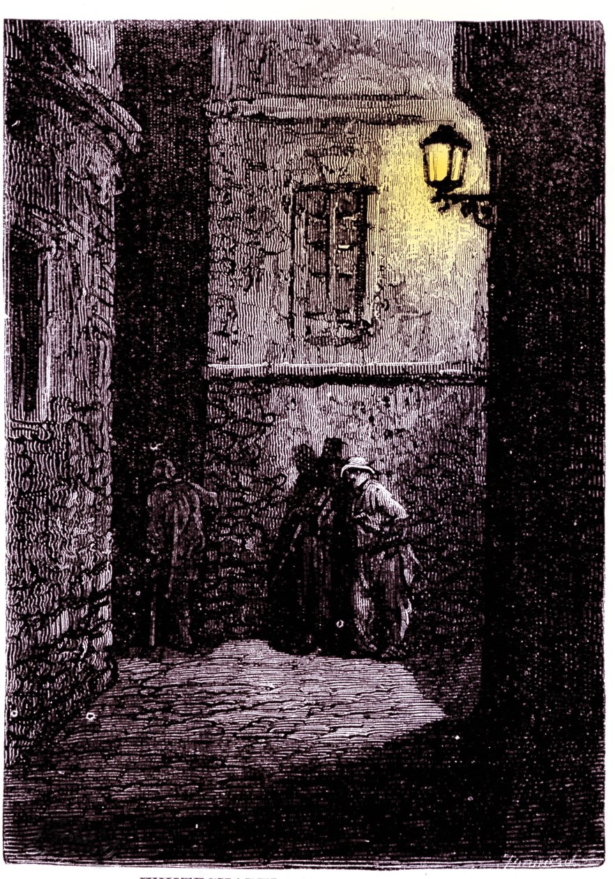 Ansicht einer dunklen Gasse im Whitechapel-Viertel von London von Unknown artist