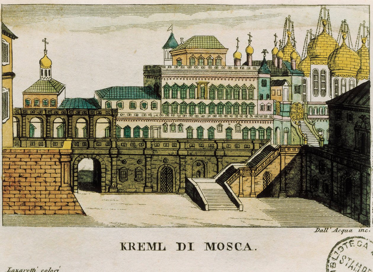 Ansicht des Kremls, Moskau, Russland aus Reisen von St. Petersburg nach Deutschland von Georg Reinbeck, Druck von Unknown artist