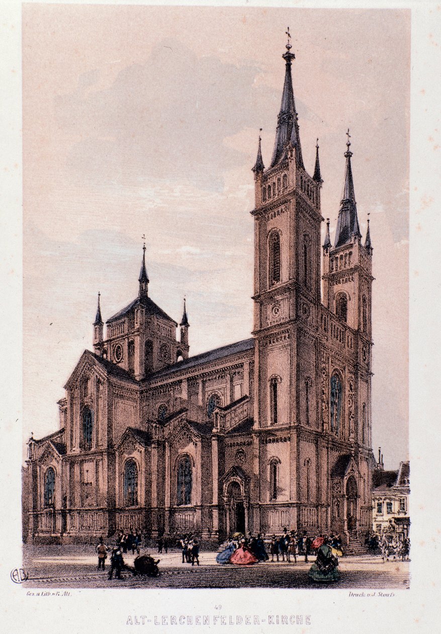 Ansicht der Kirche von Lerchenfelder in Wien von Unknown artist