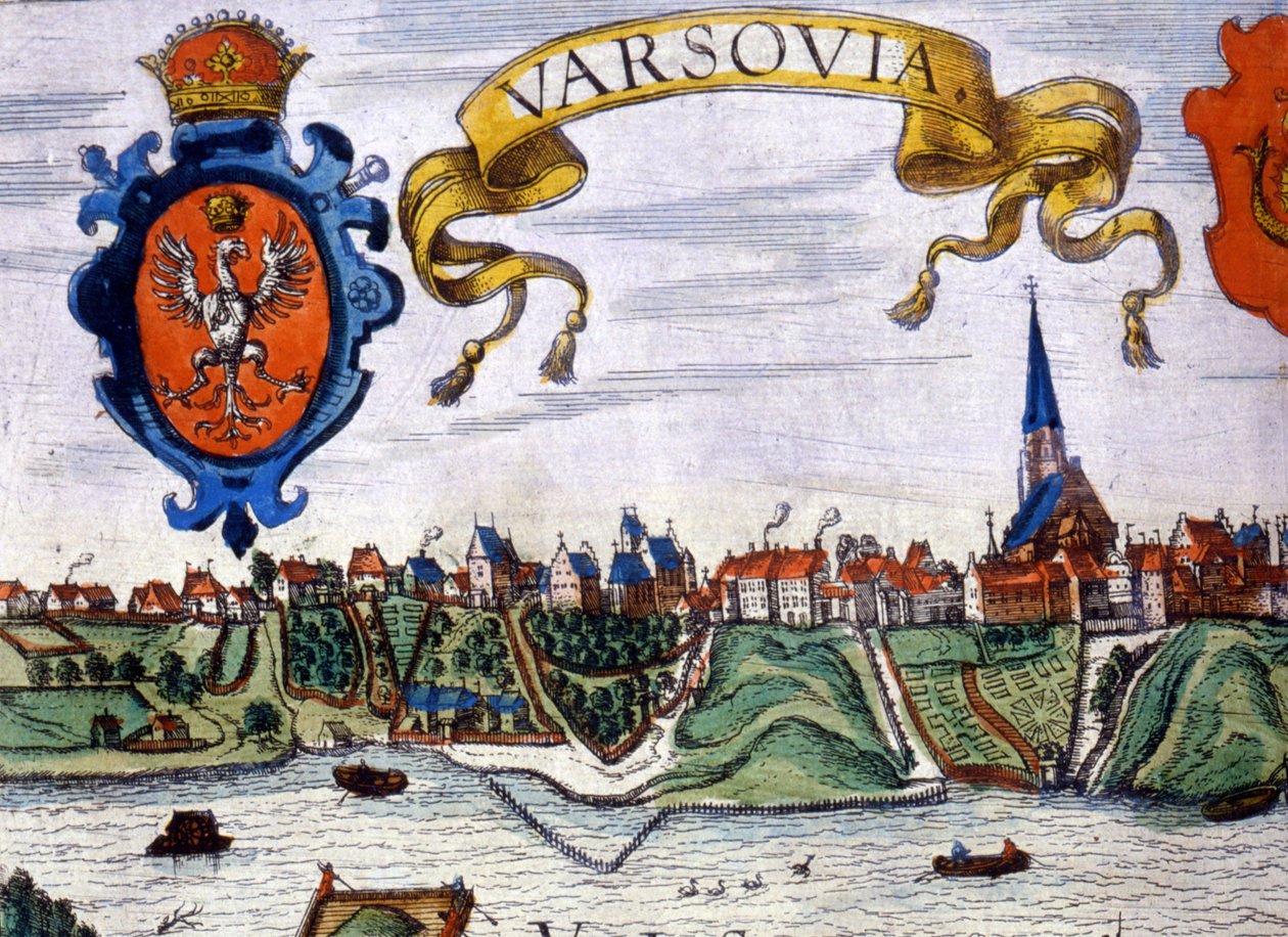 Ansicht der Stadt Warschau mit dem Stadtwappen. 1780. von Unknown artist