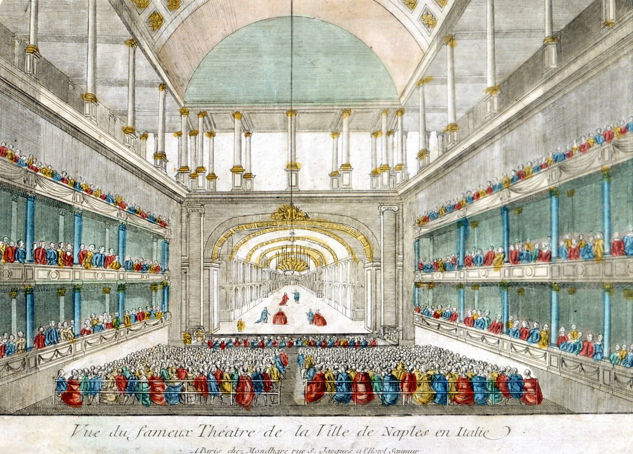 Ansicht des berühmten Theaters der Stadt Neapel in Italien von Unknown artist