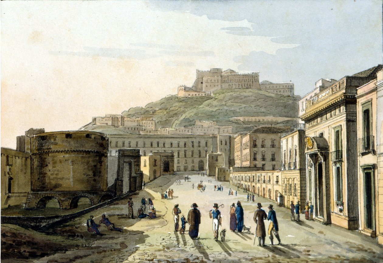 Ansicht der Strada del Molo und des Castel Sant