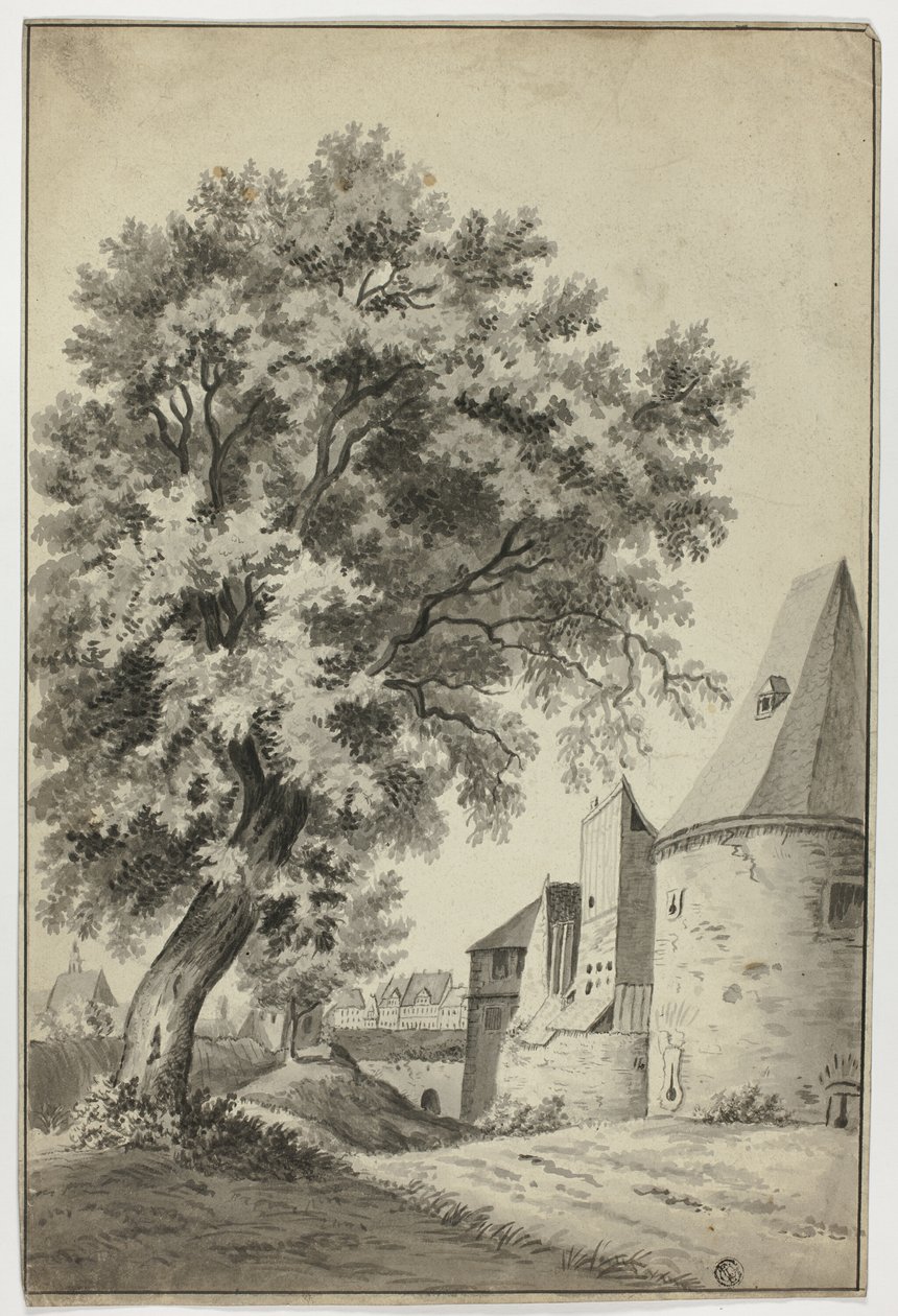 Ummauerte Dorf und Hoher Baum von Unknown artist