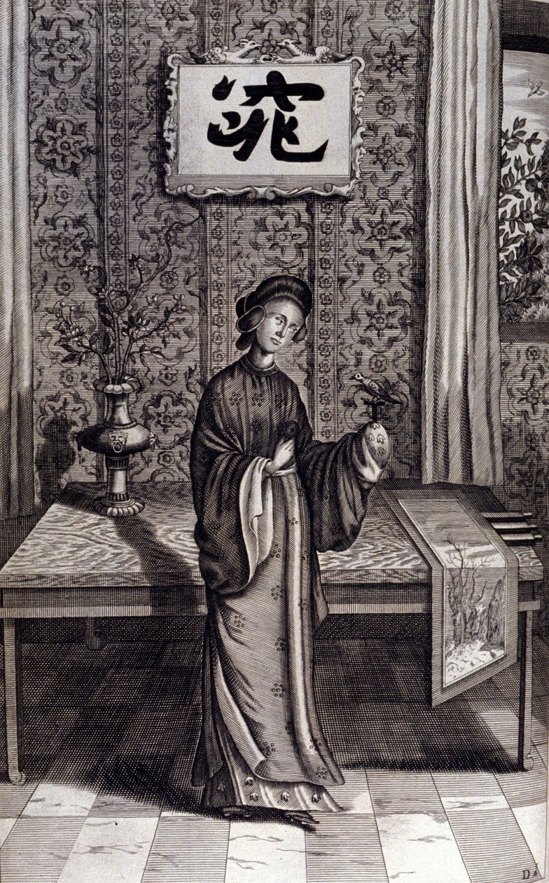 Frau des chinesischen Adels. „De China Monumenta“ von Athanasius Kircher (1601 - 1680), Jesuit, Orientalist und deutscher Gelehrter, Amsterdam 1667 von Unknown artist