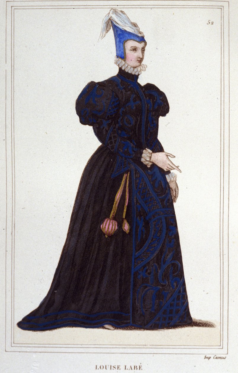 Porträt von Louise Labé (ca. 1524-1566), französische Dichterin, Gravur von 1830 von Unknown artist