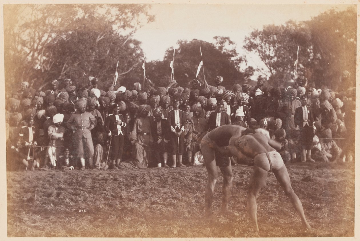 Ein Wrestling-Wettbewerb, Delhi von Unknown photographer