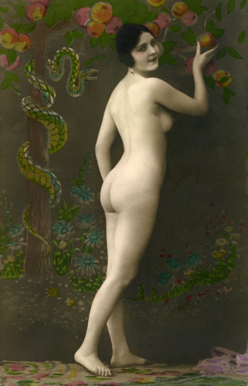 Kitsch-Postkarte: Eva der "Belle Epoque" (ca. 1920) von Unknown photographer