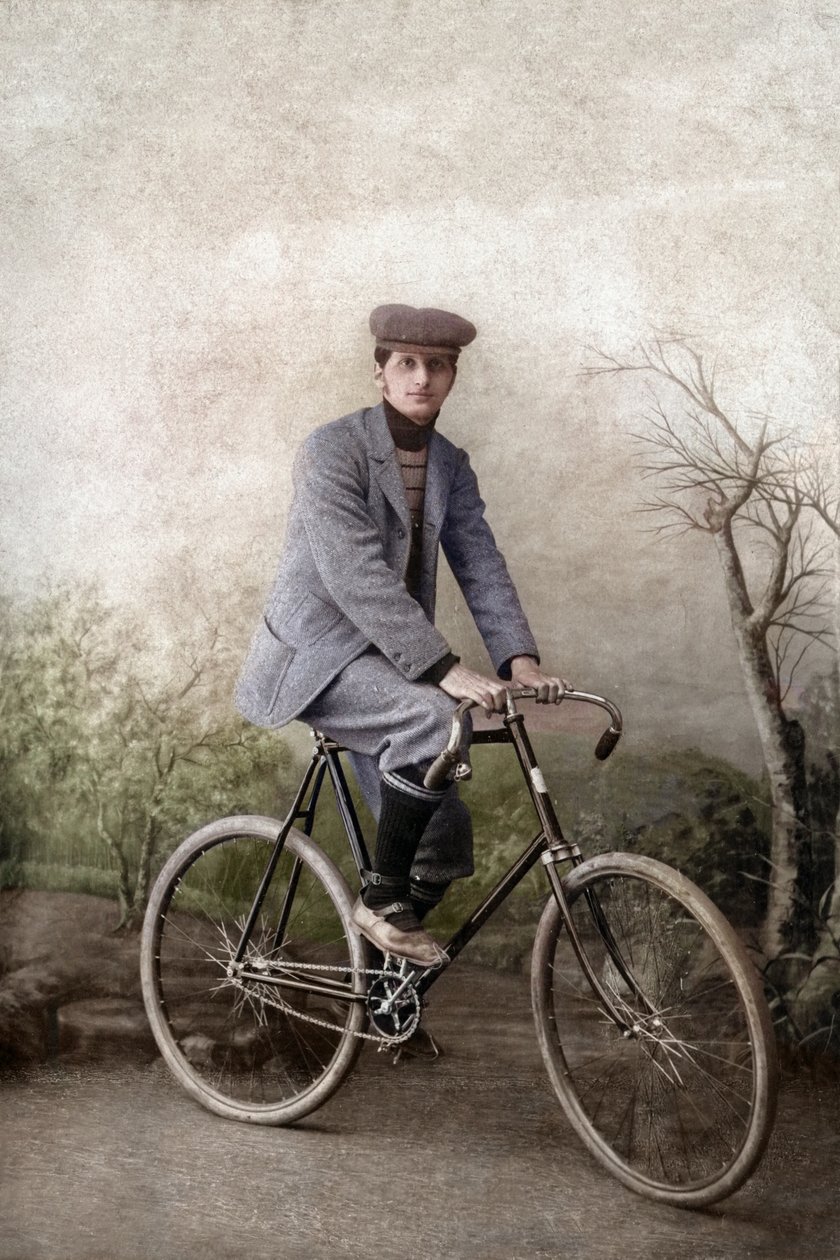 Fernand Ochse auf einem Fahrrad, Frankreich, ca. 1920 von Unknown photographer
