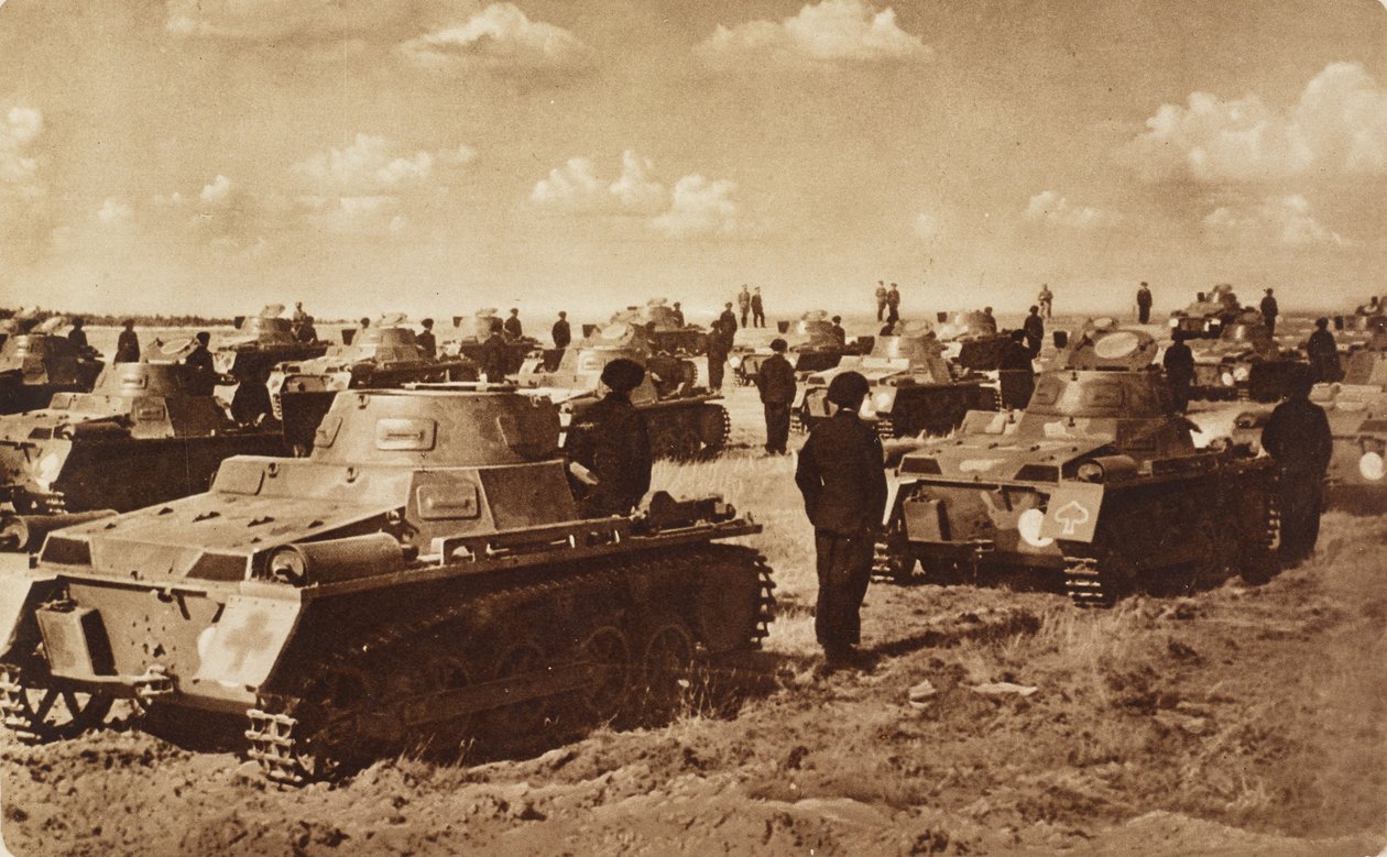 Deutsche Panzer, Doberitz, bei Berlin, Deutschland, Fotografie aus Illustrated London News, 27. Juli von Unknown photographer