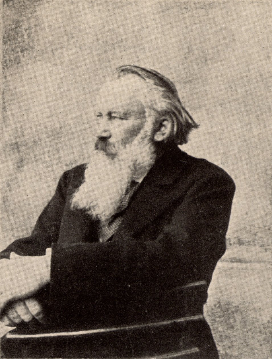 Johannes Brahms (1833-1897) deutscher Komponist. Signiertes Foto, aufgenommen in Wien am 6. Oktober 1895 (Halbton) von Unknown photographer