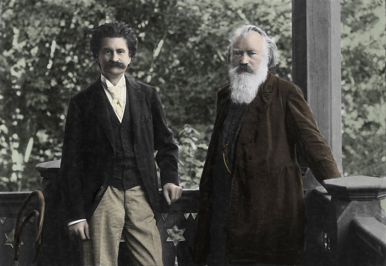 Johannes Brahms (1833-1897) mit Johann Strauss (1825-1899) von Unknown photographer