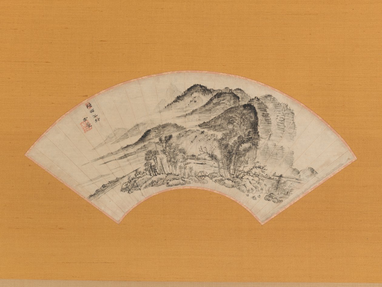 Verweilender Regen über dem halben Dorf, ca. 1815-20 von Uragami Gyokudo