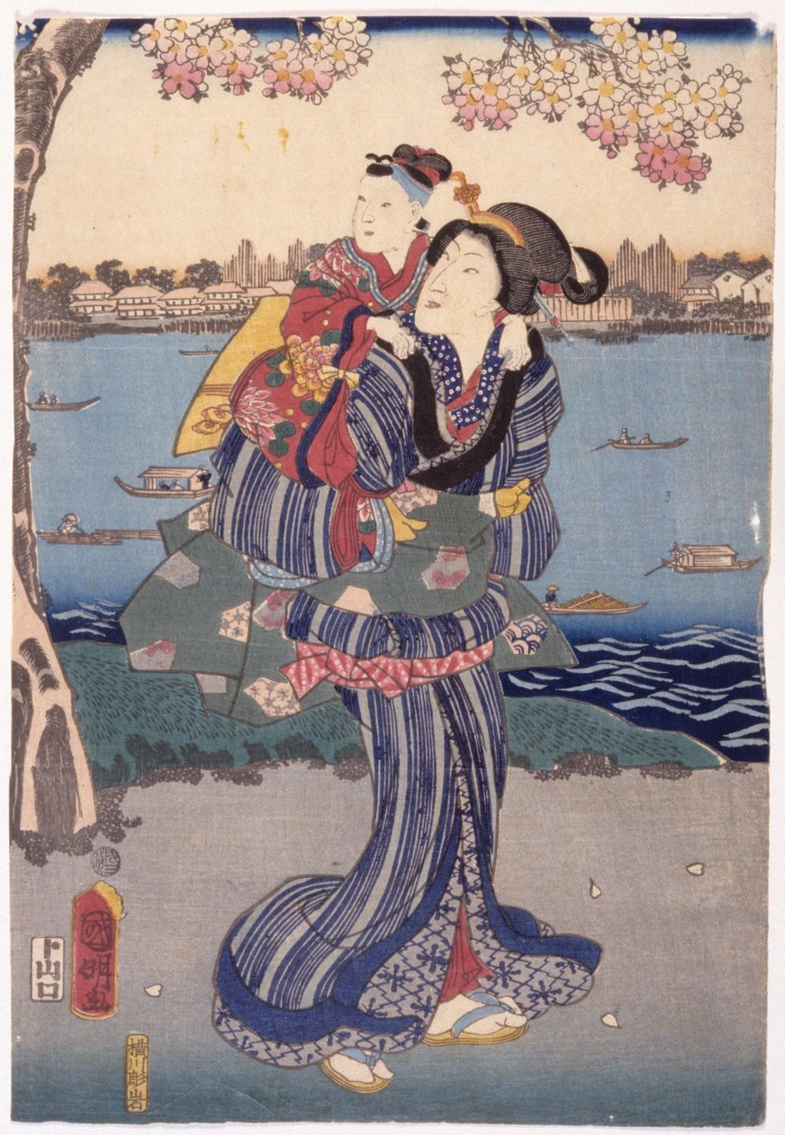 Kirschblüten betrachten in Muk?jima von Utagawa (1835 1888) Kuniaki