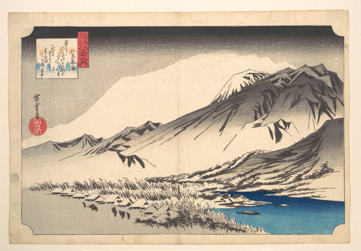 Abendschnee auf dem Berg Hira von Utagawa Hiroshige