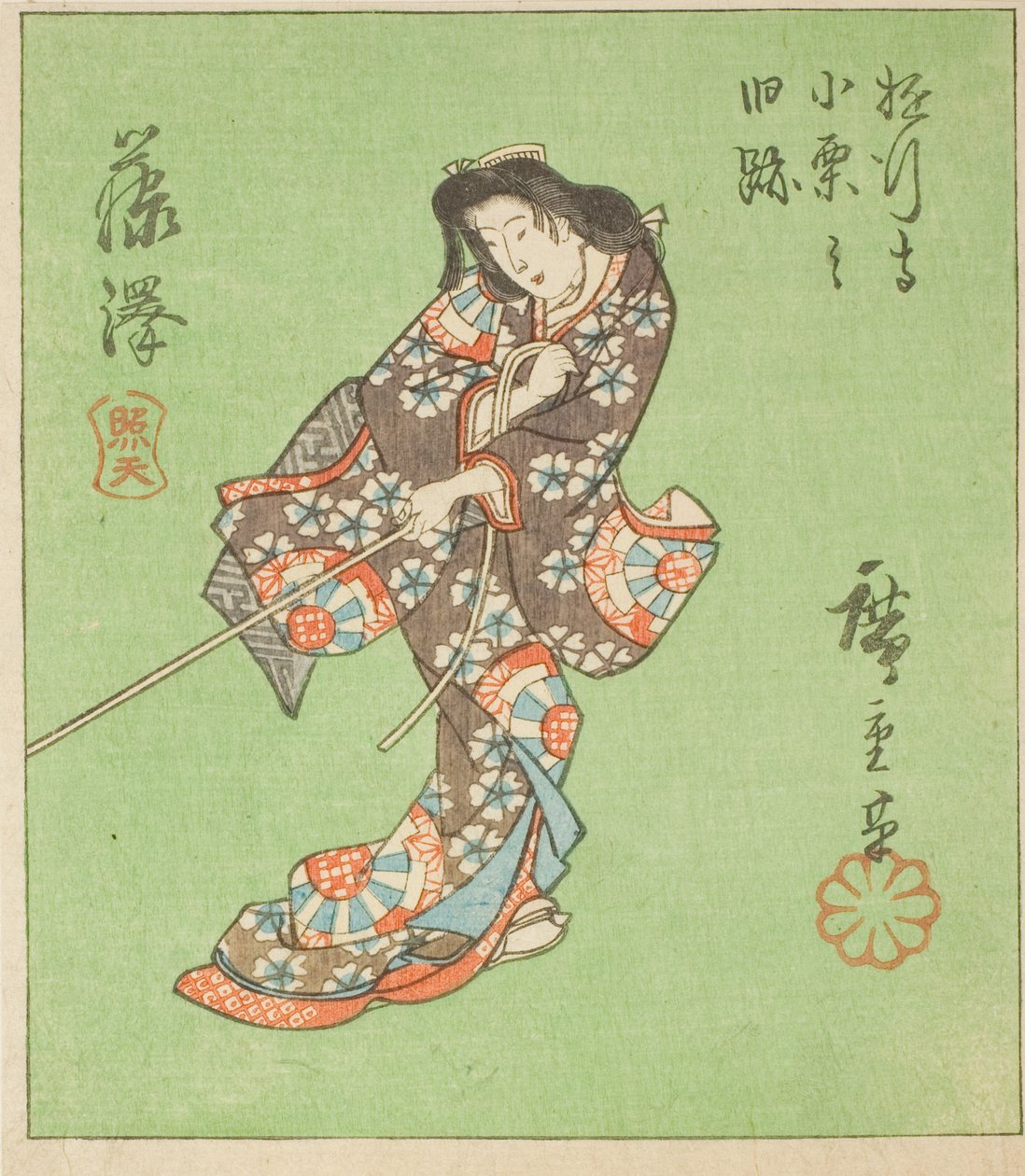 Fujisawa, Abschnitt des Blattes Nr. 2 aus der Serie "Ausschnitte der Tokaido (Tokaido harimaze zue)" von Utagawa Hiroshige