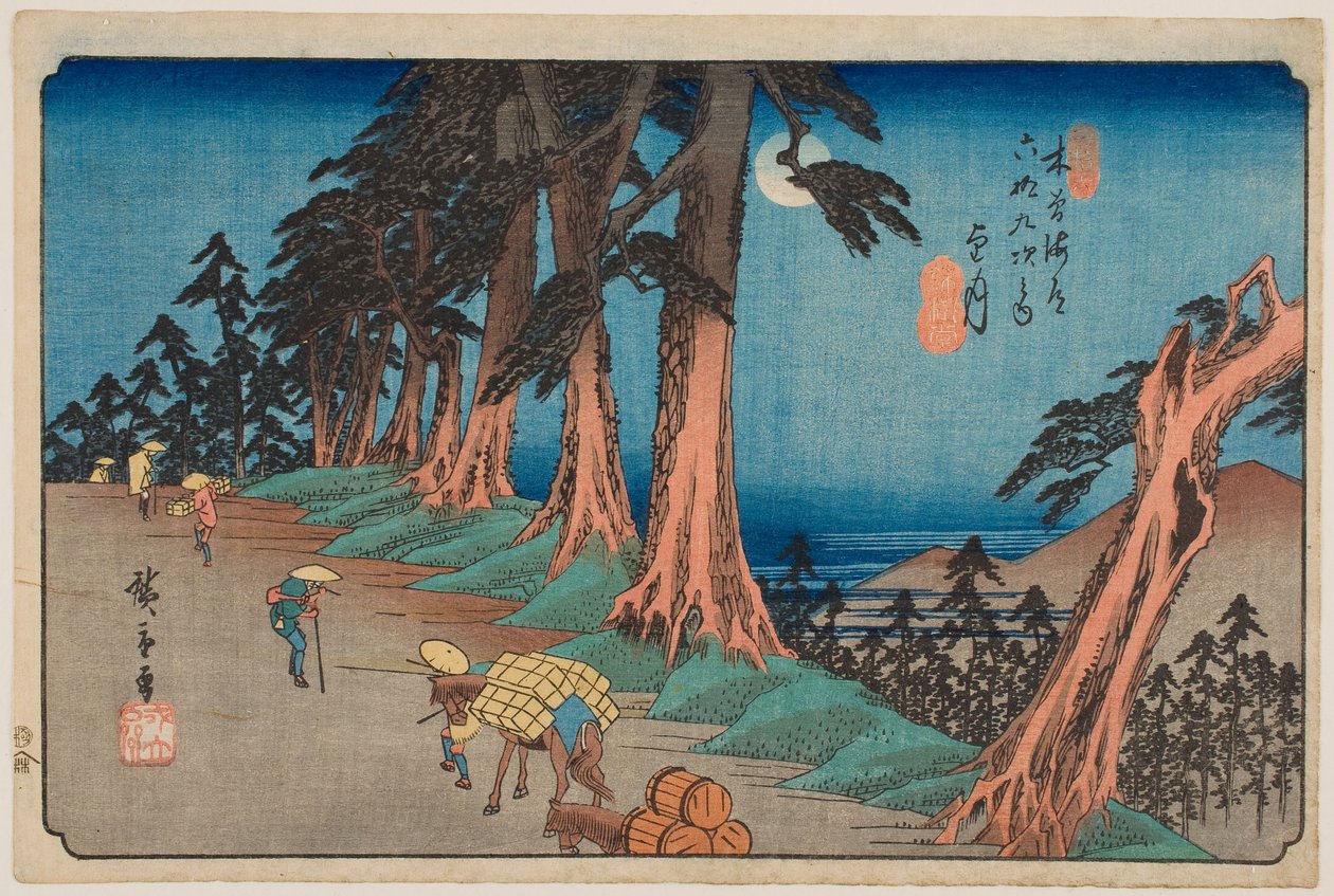 Nr. 26, Mochizuki, aus der Serie „Neunundsechzig Stationen des Kisokaidō“ von Utagawa Hiroshige