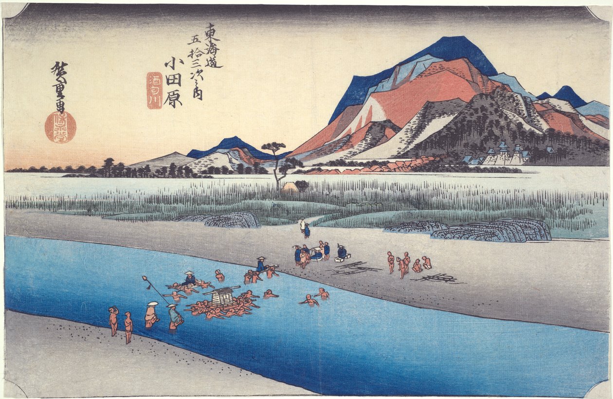 Odawara, Sakawa-Fluss, aus der Serie Dreiundfünfzig Stationen des Tokaido von Utagawa Hiroshige