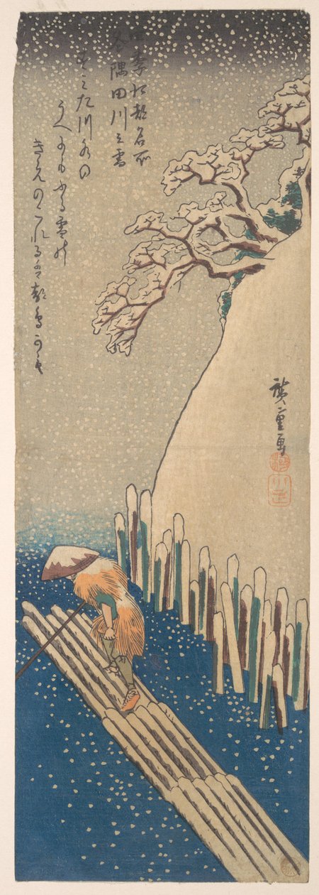 Schnee am Sumida-Fluss von Utagawa Hiroshige