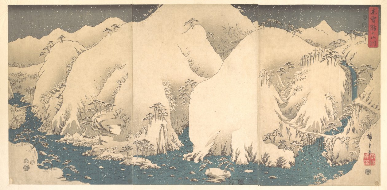 Die Kiso-Berge im Schnee von Utagawa Hiroshige