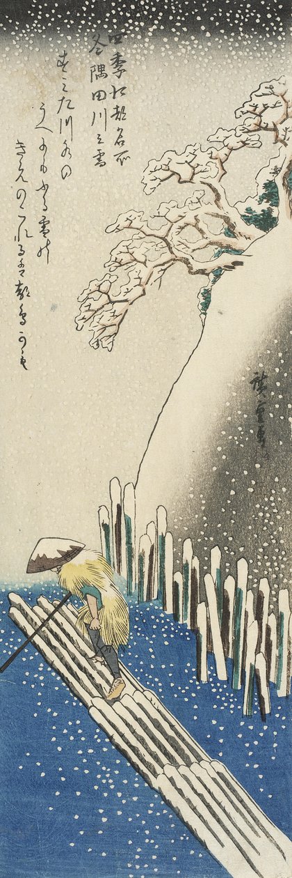 Winter: Der Sumida-Fluss im Schnee von Utagawa Hiroshige