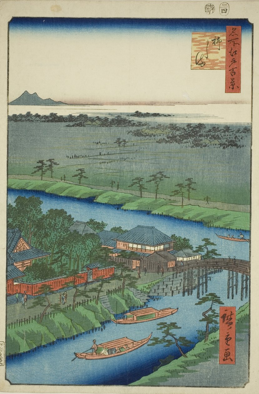 Yanagishima, aus der Serie "Hundert berühmte Ansichten von Edo (Meisho Edo hyakkei)" von Utagawa Hiroshige