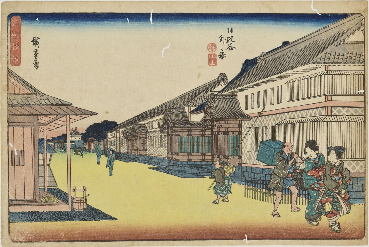 Außerhalb von Hibiya aus der Serie Herausragende Ansichten von Edo von Utagawa Hiroshige