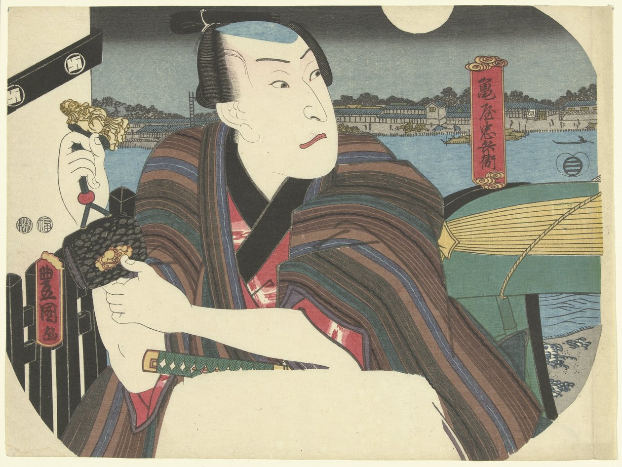 Samurai am Fluss von Utagawa Kunisada (I)
