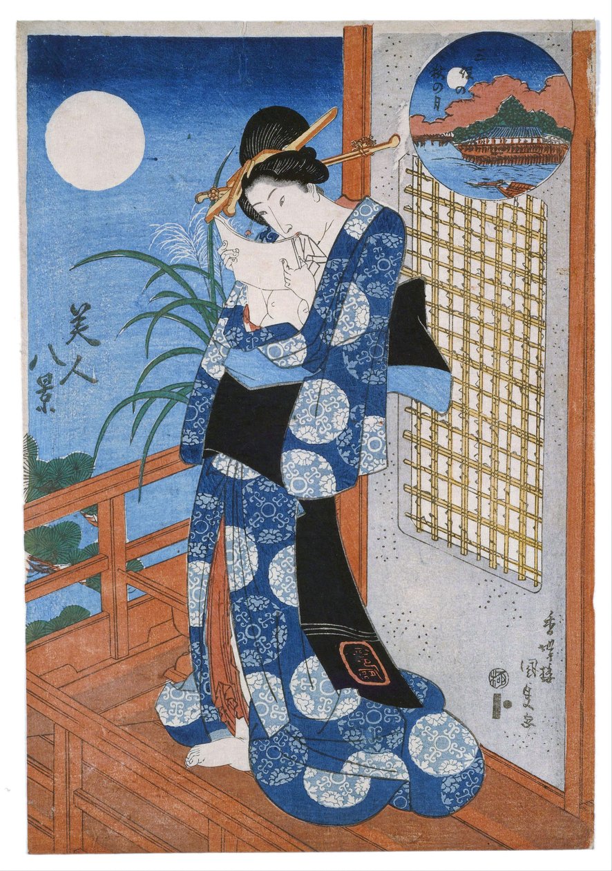 Herbstmond über Miho von Utagawa Kunisada
