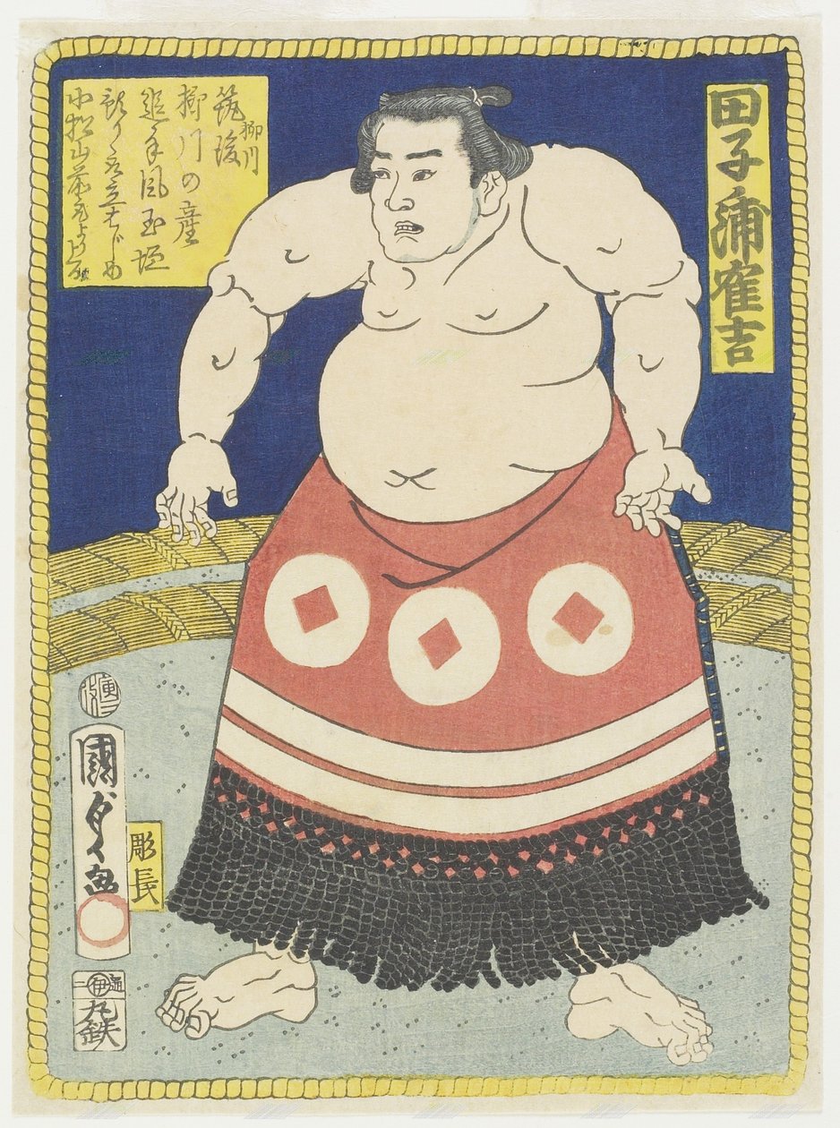 Ringer Tagonoura Tsurukichi, März 1866 von Utagawa Kunisada II