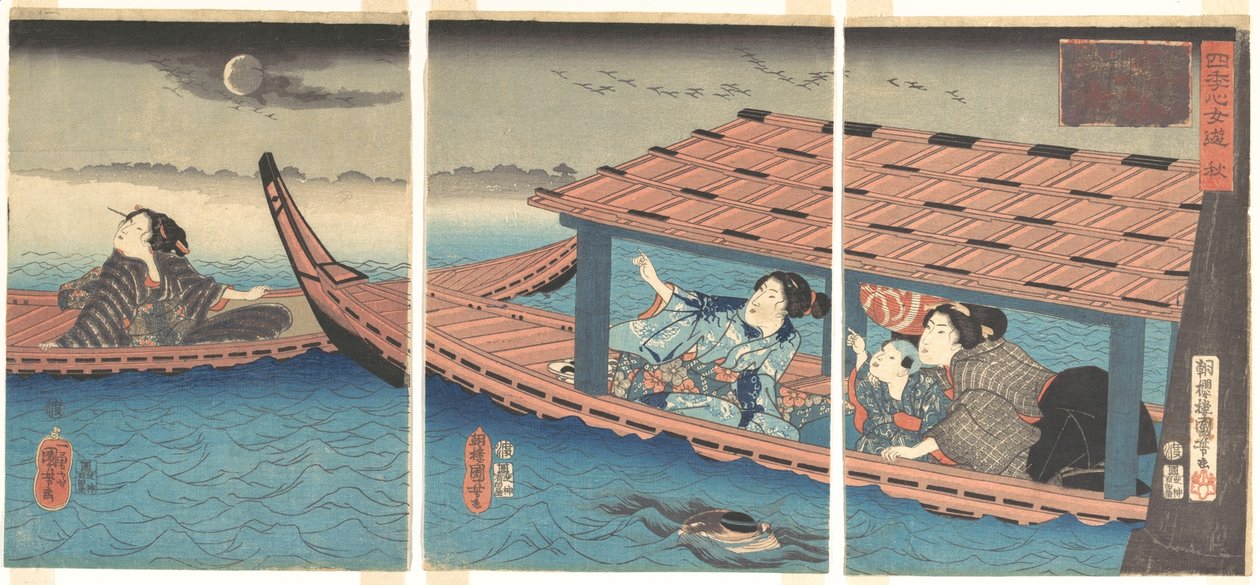Herbst, aus der Serie Frauenfreuden der vier Jahreszeiten von Utagawa Kuniyoshi