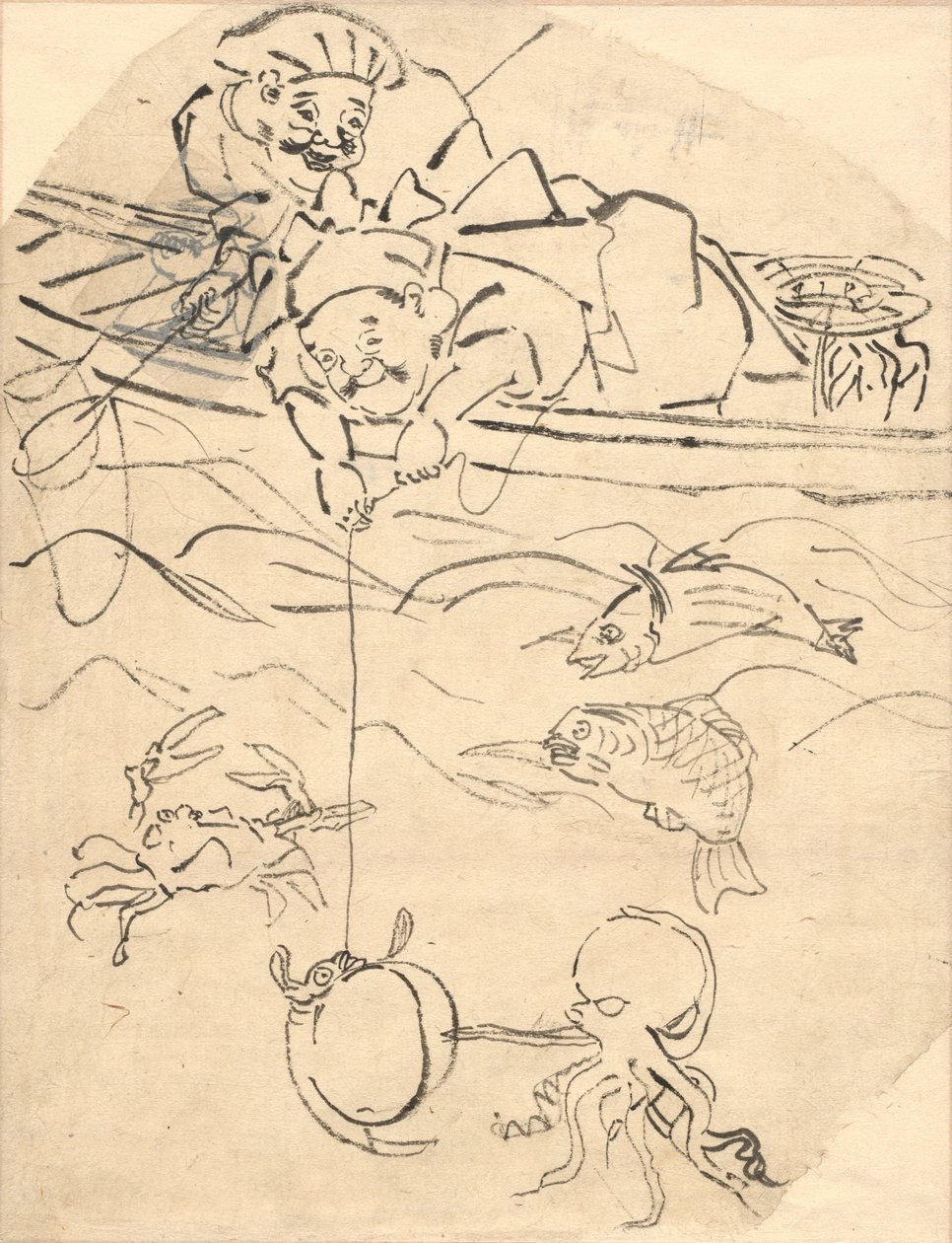 Daikoku und Ebisu, zwei der sieben Glücksgötter von Utagawa Kuniyoshi